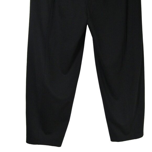 EILEEN FISHER Black Knit WIDE LEG Pull on Stretch Career Minimalist Pants L - Picture 6 of 10